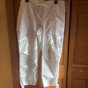 Ralph Lauren- Lauren active white crop tie bottom pants in size 14.